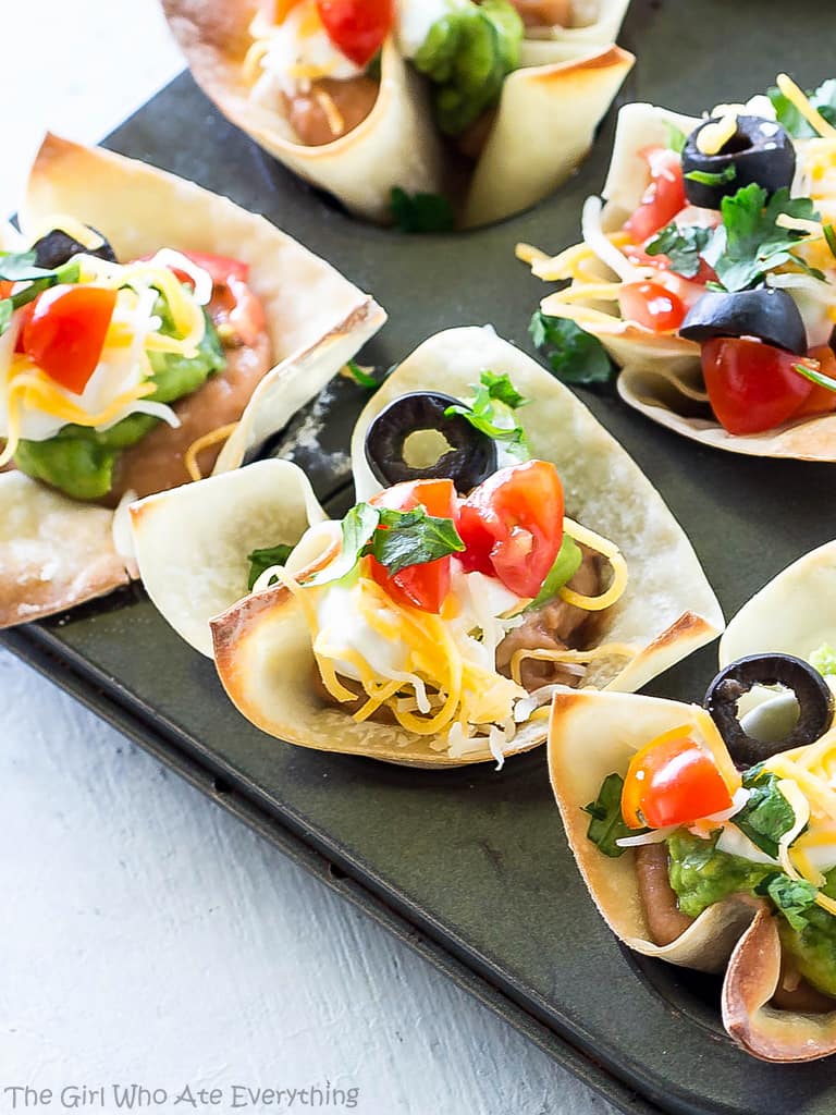 Chip n' Dips - Delicious bean dip and the chip all in one convenient package. A great bite sized appetizer. the-girl-who-ate-everything.com