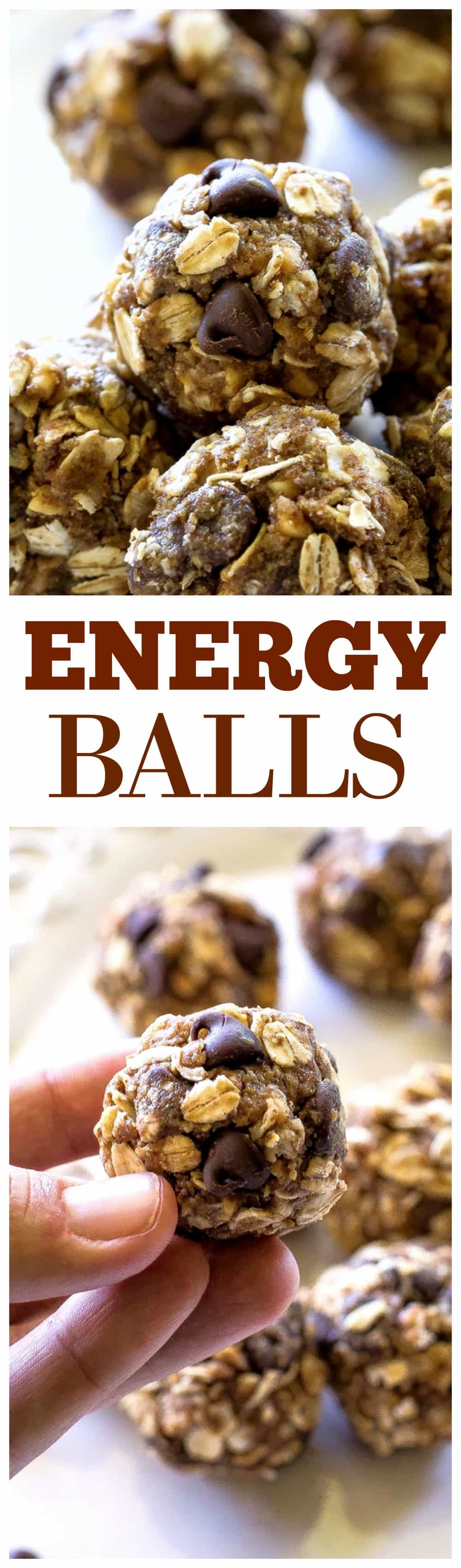 Easy Energy Balls - oats, honey, flaxseed, peanut butter, and a few chocolate chips. We make this easy snack once a week at least! #energy #balls #healthy #snack