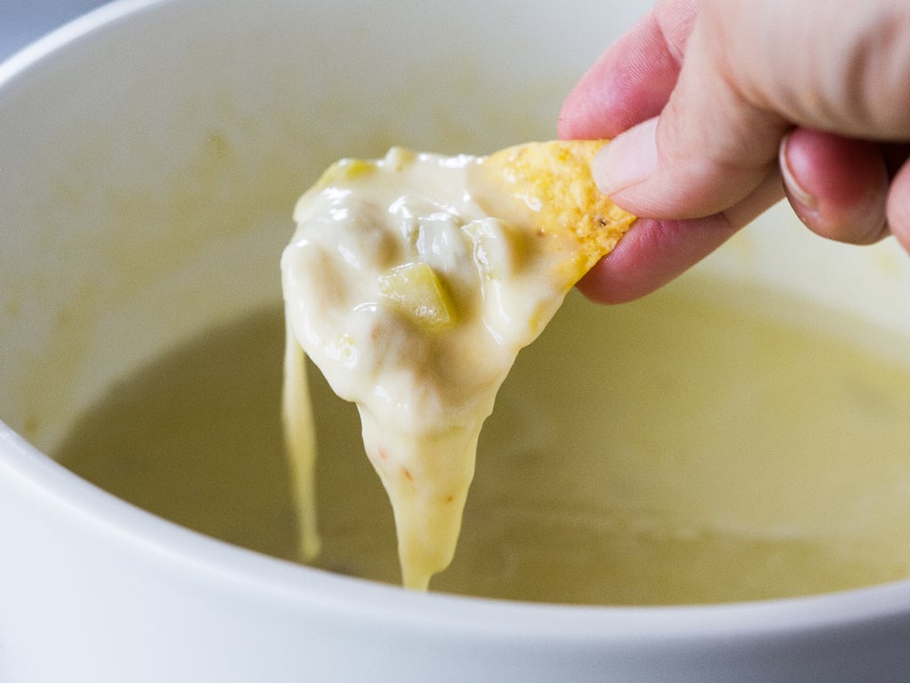 Queso Blanco Dip - only 4 ingredients to creamy, restaurant quality dip appetizer. Can be made in the crockpot too! the-girl-who-ate-everything.com