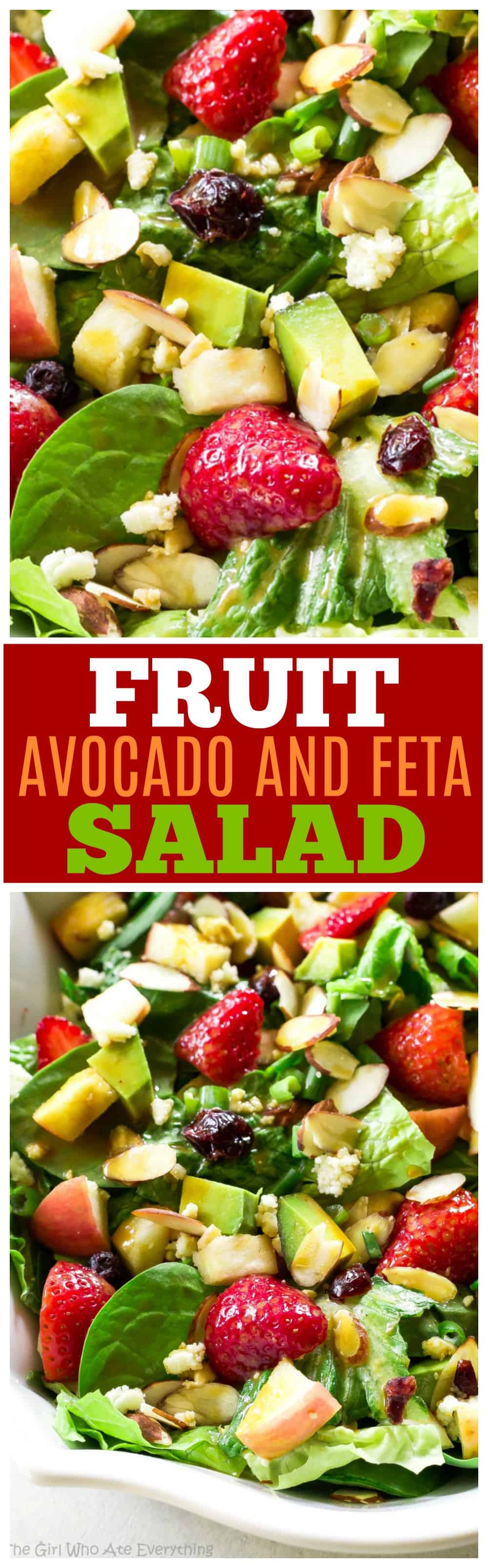 Fruit, Avocado, and Feta Salad in a bowl