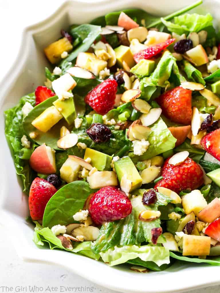 Fruit, Avocado, and Feta Salad in a bowl