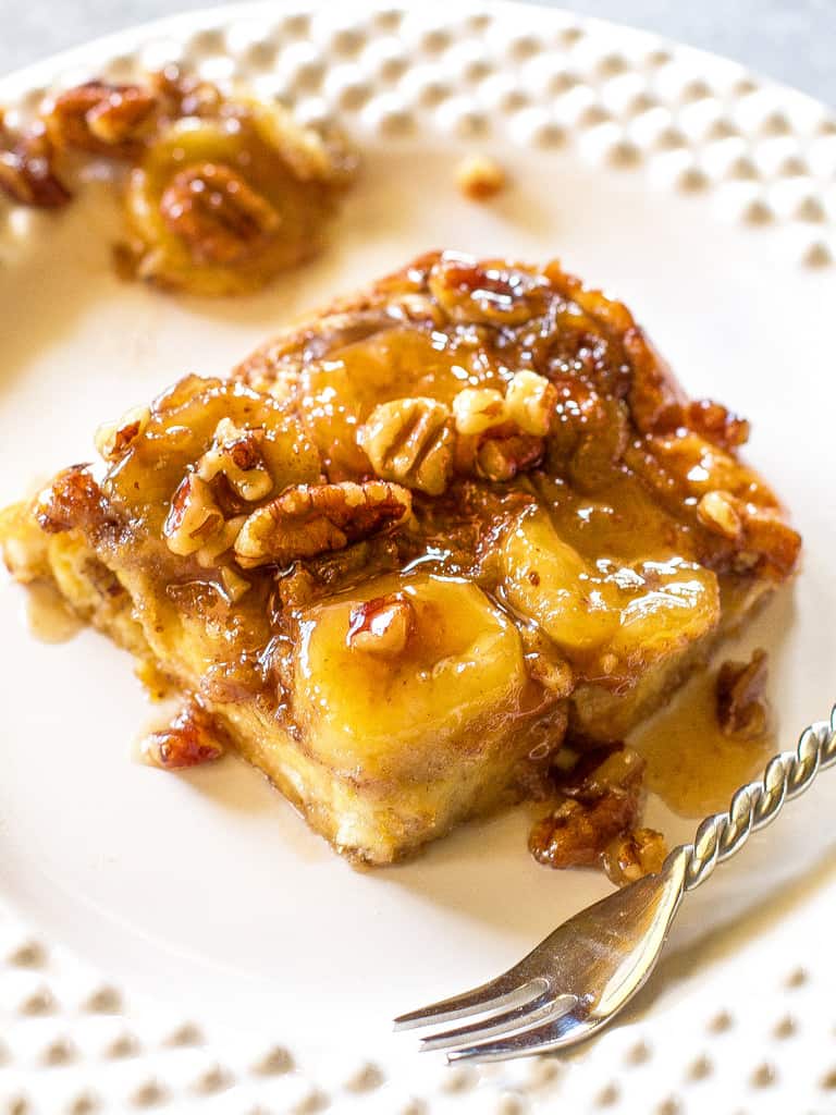 Baked Bananas Foster French Toast slice