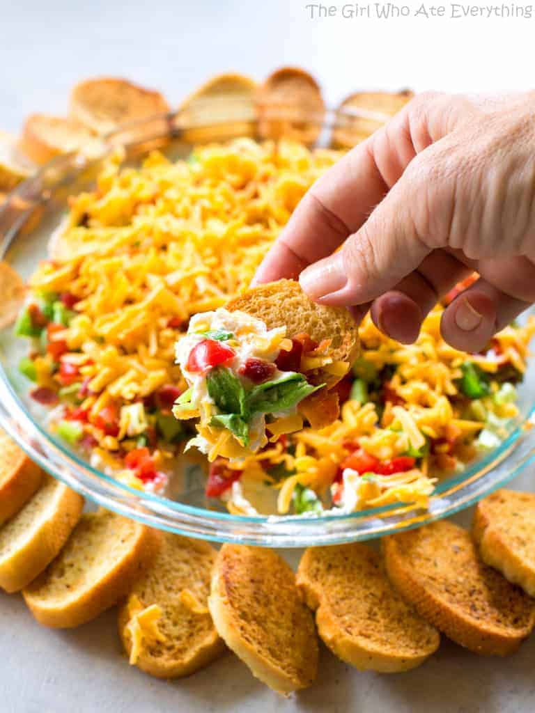 BLT Dip with a scoop out