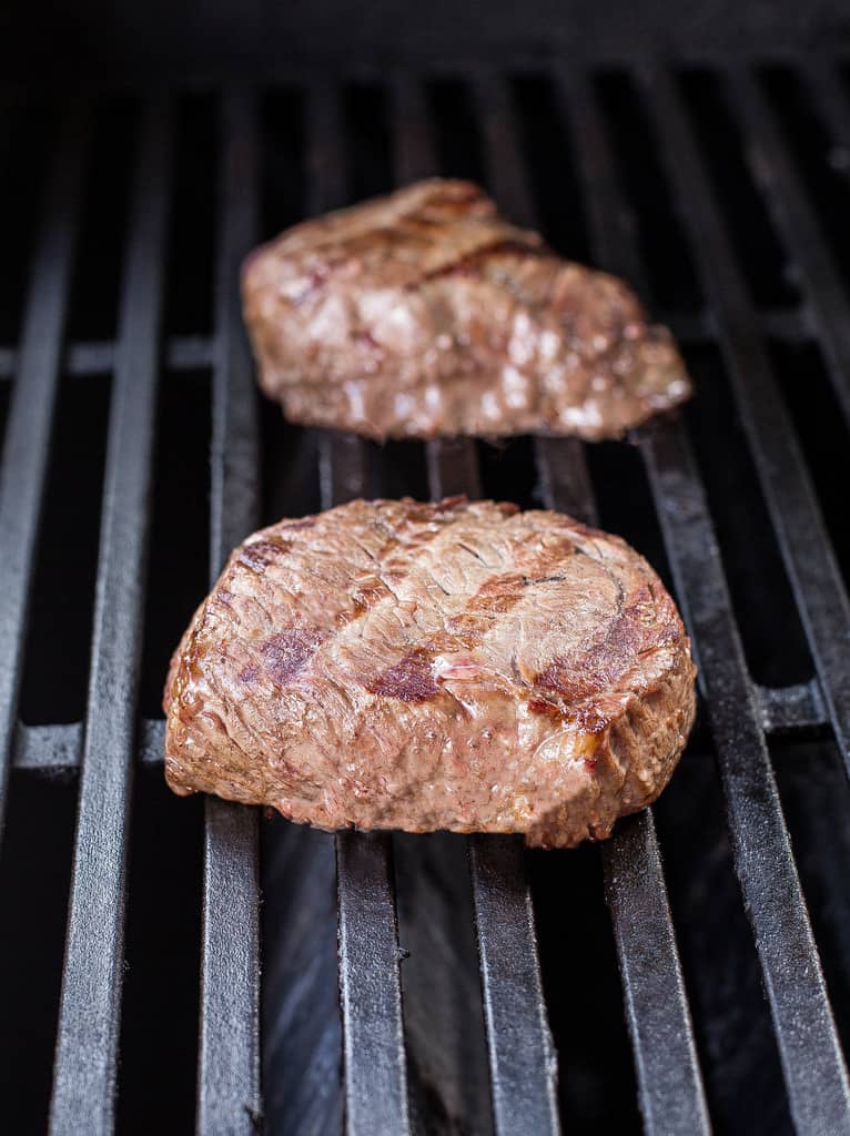 steak on the grill