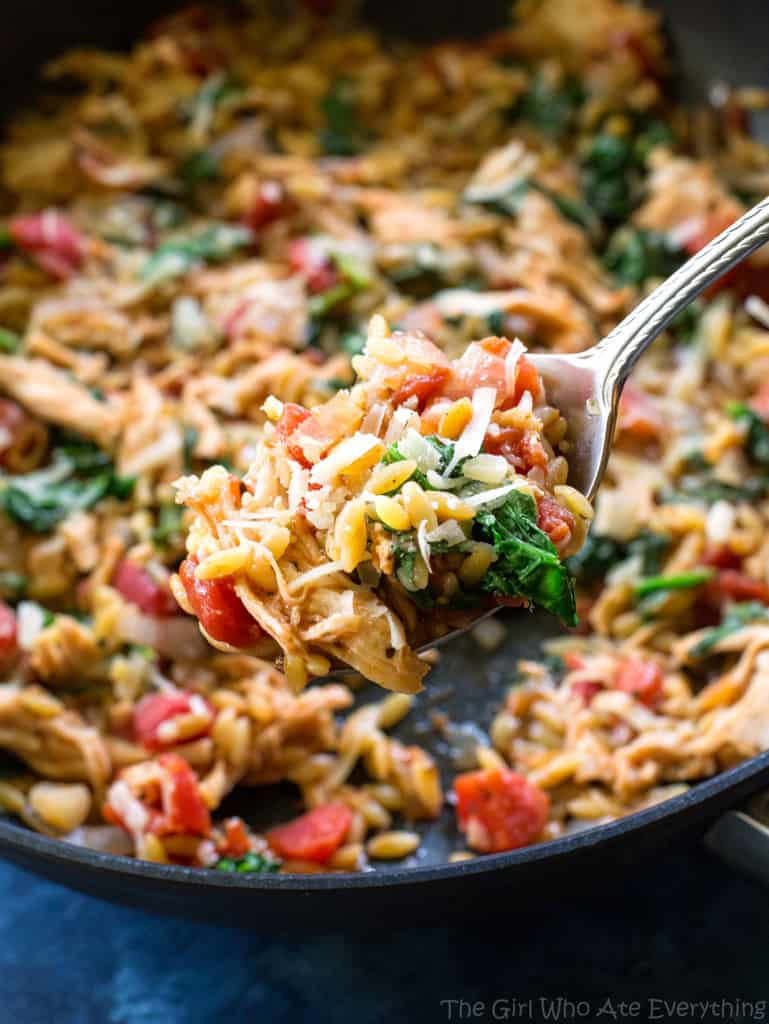 One-Pan Chicken and Spinach Orzo