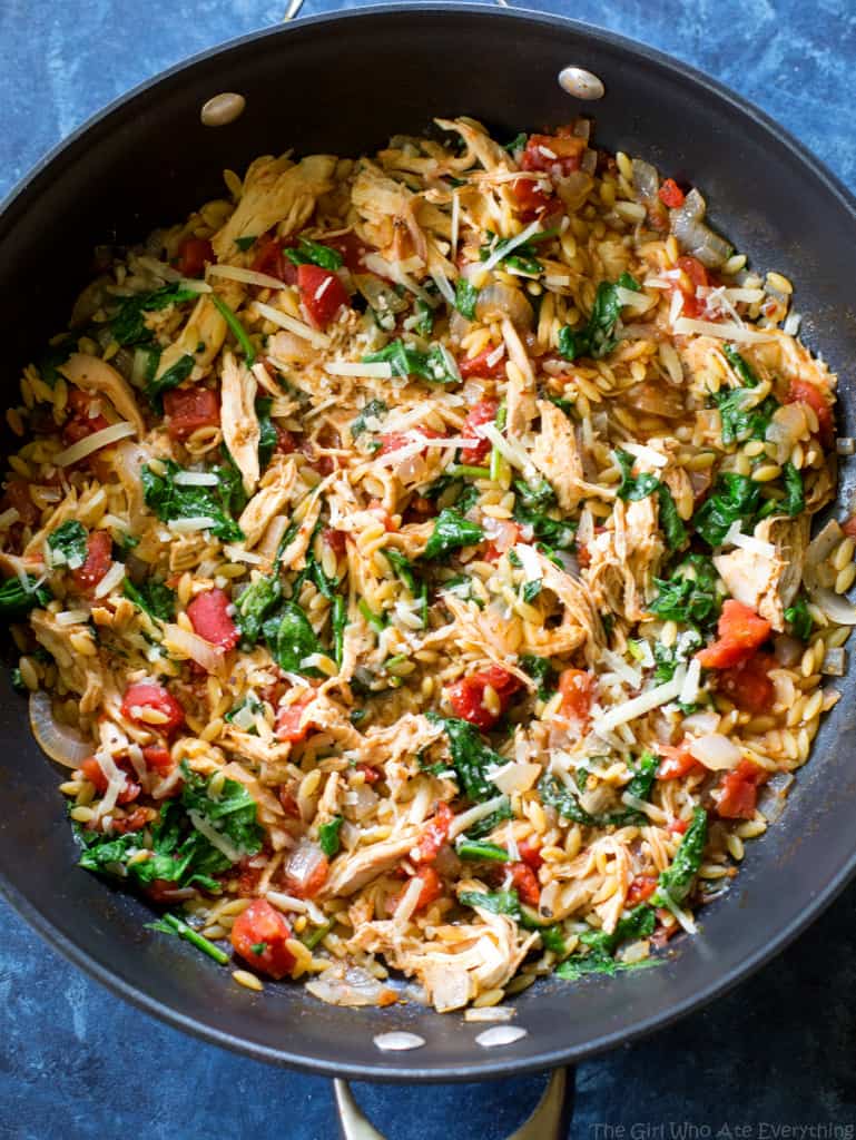 One-Pan Chicken and Spinach Orzo