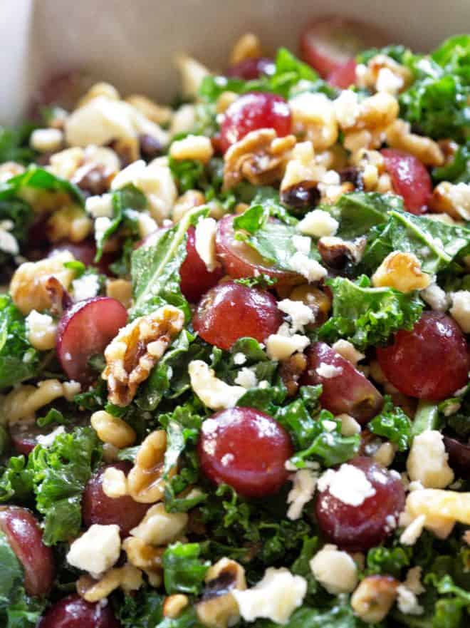 Grape and Feta Kale Salad