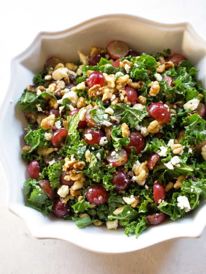 Grape and Feta Kale Salad