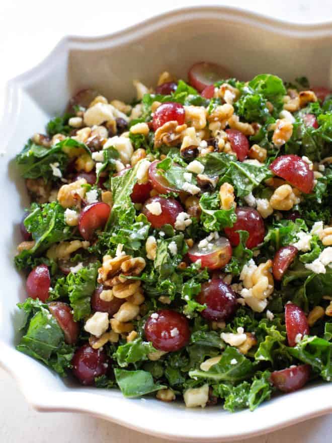 Grape and Feta Kale Salad