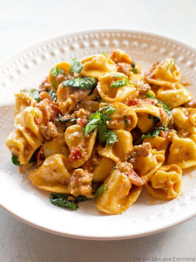 Creamy Sausage and Tomato Tortellini