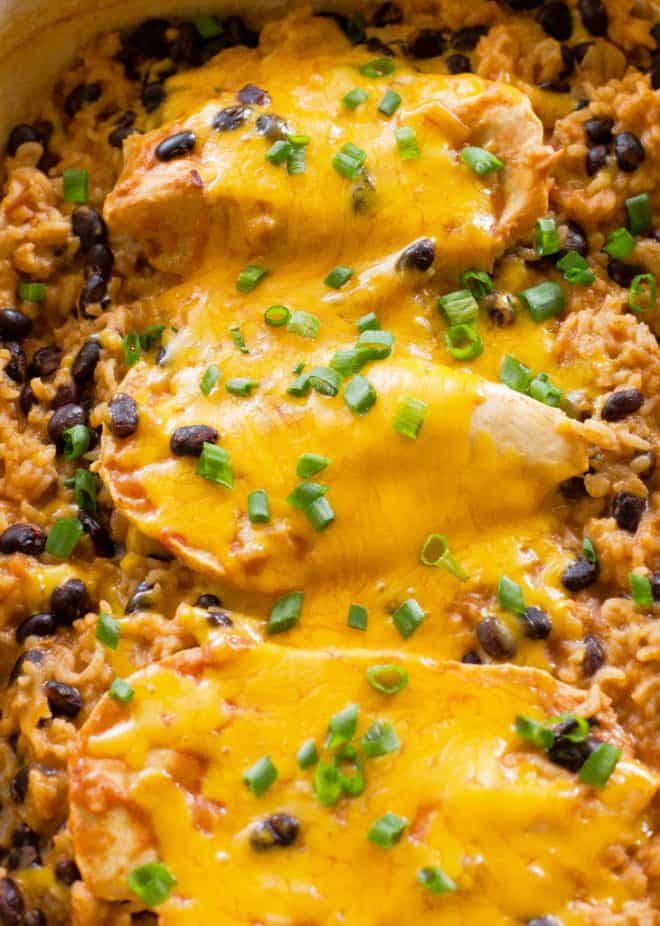 One Dish Chicken, Black Beans, and Rice