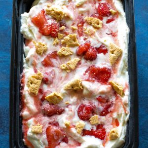 No-Churn Strawberry Cheesecake Ice Cream