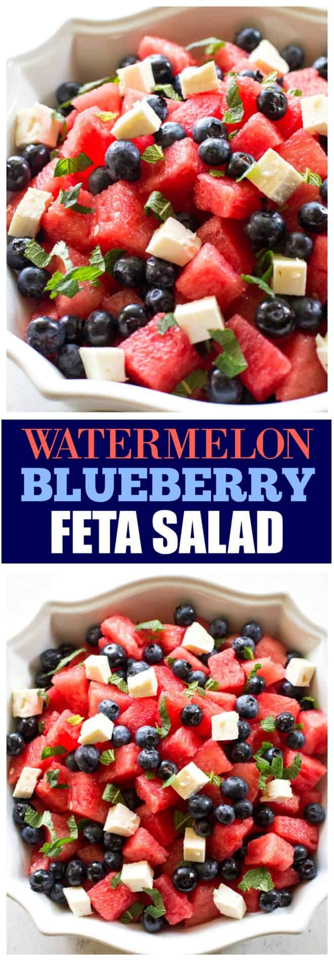 Watermelon Blueberry Feta Salad