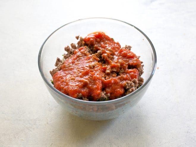 meat and marinara sauce