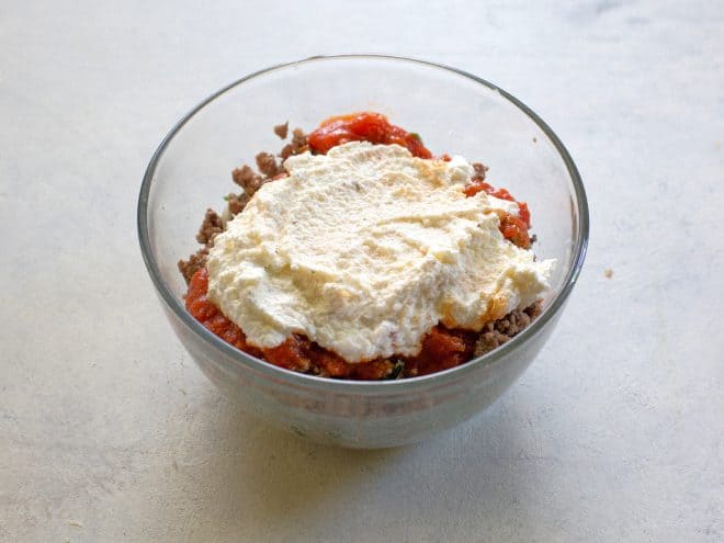 meat marinara and ricotta