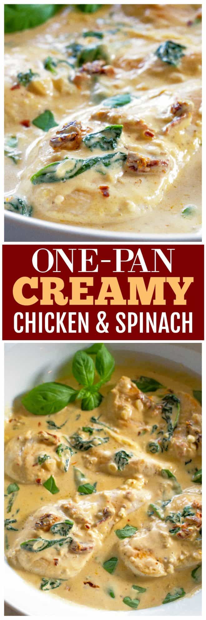 One-Pan Creamy Chicken and Spinach