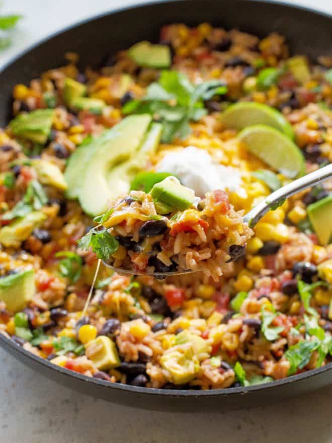 One-pan Spicy Mexican Rice Skillet