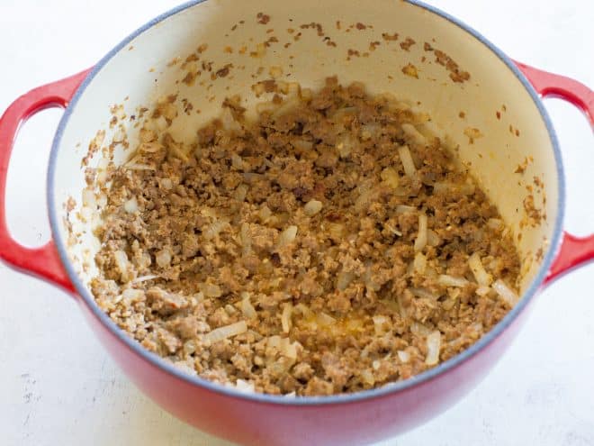 browned sausage