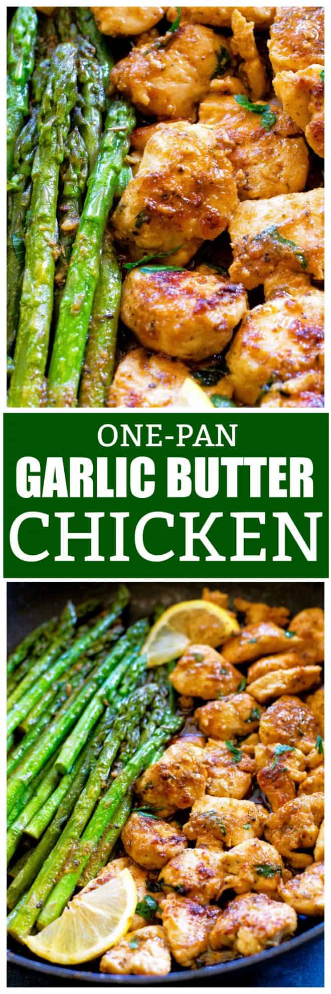 One-Pan Garlic Butter Chicken made in under 20 minutes and full of flavor! #onepan #garlic #butter #chicken #recipe #healthy #keto #lowcarb