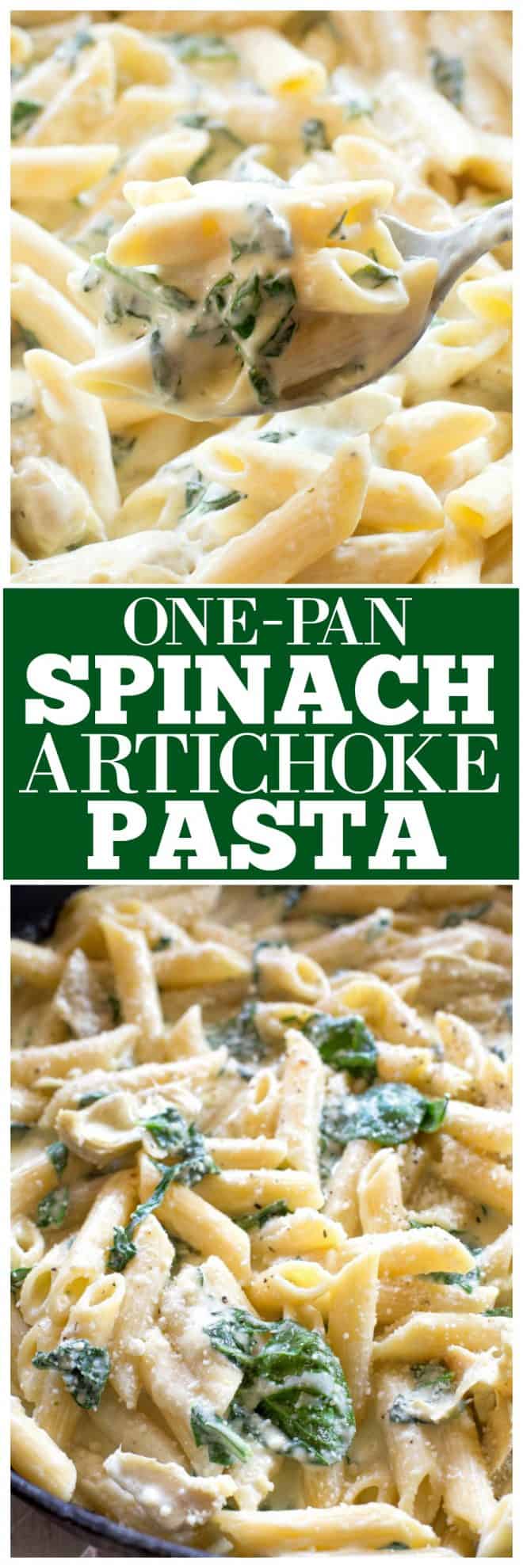 One-Pan Spinach Artichoke Pasta