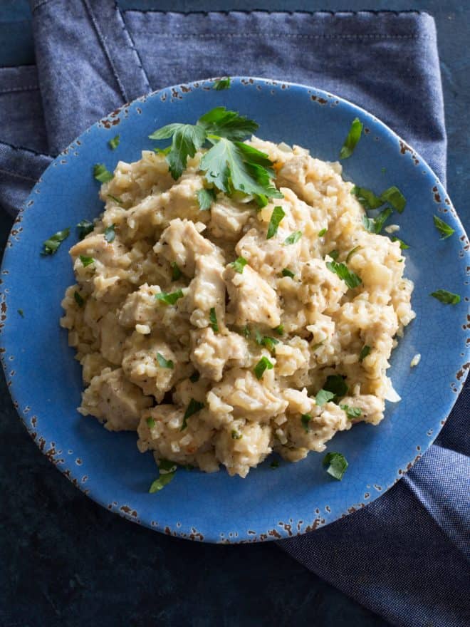 Chicken with Parmesan Cauliflower Rice