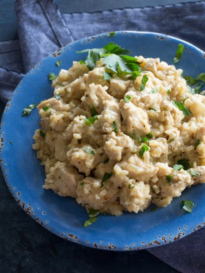 Chicken with Parmesan Cauliflower Rice