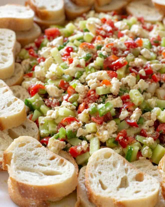feta dip with bread