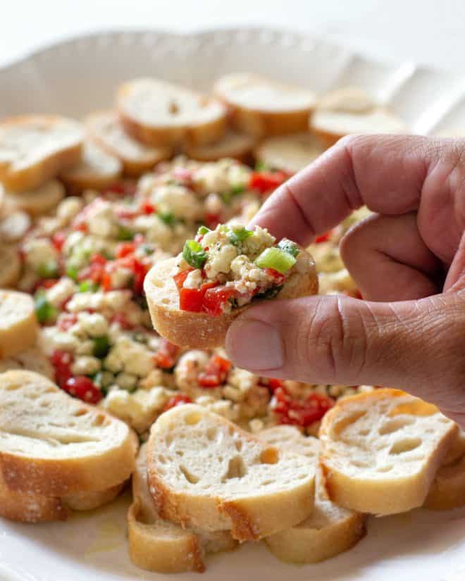 feta dip with bread