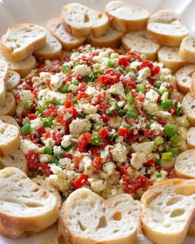 feta dip with bread