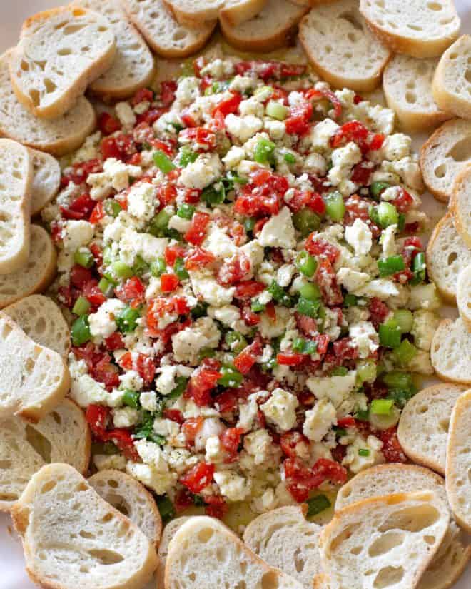 feta dip with bread
