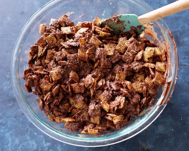 chex mix and chocolate