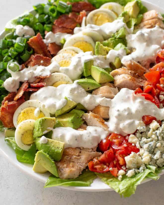 cobb salad with dressing