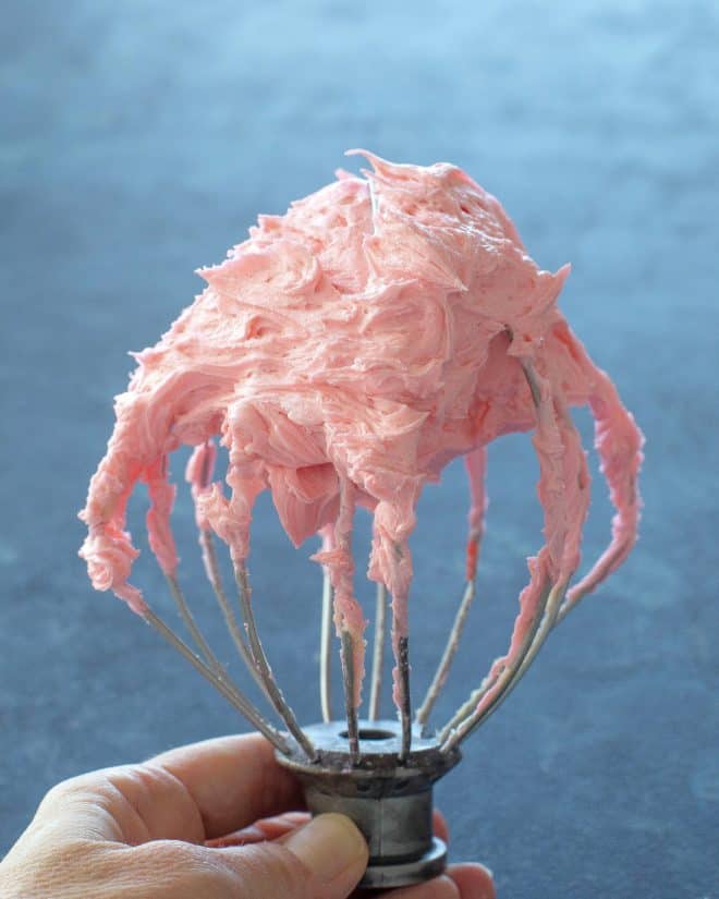 buttercream frosting on a beater