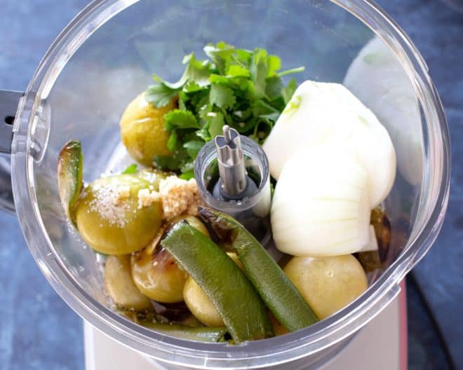 ingredients in a food processor