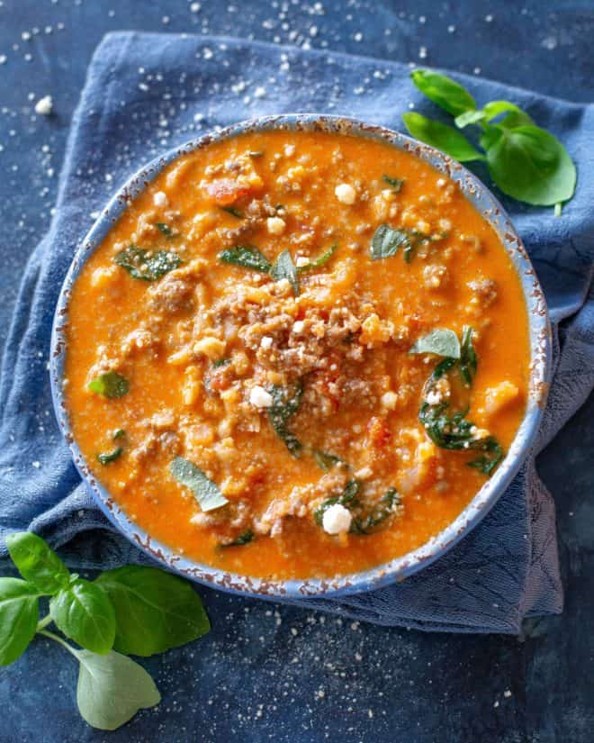 sausage tomato cauliflower soup