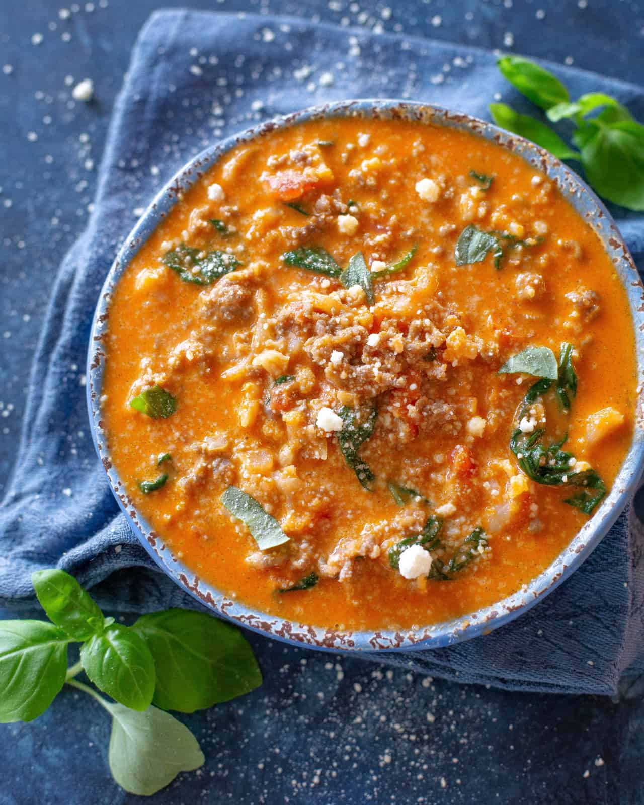 sausage tomato cauliflower soup
