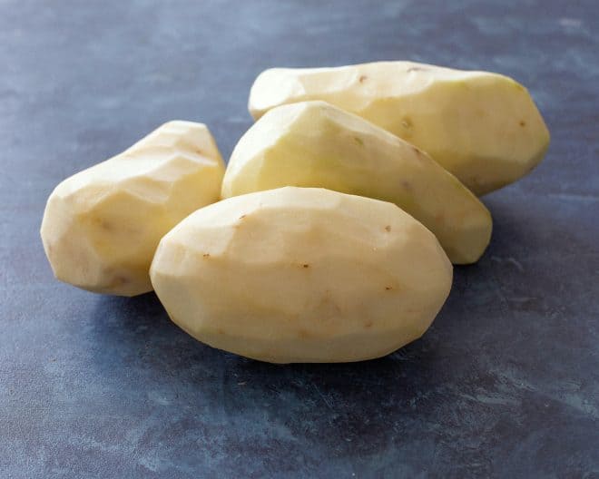 peeled potatoes