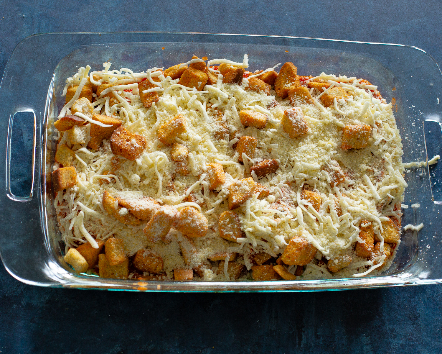 mozzarella and croutons
