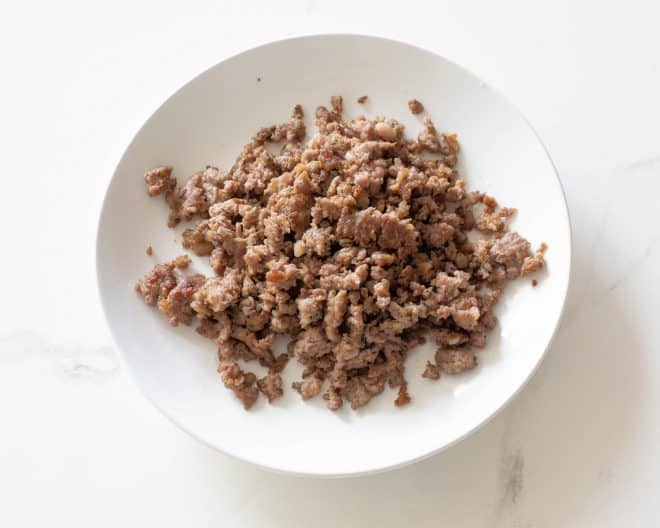 browned sausage