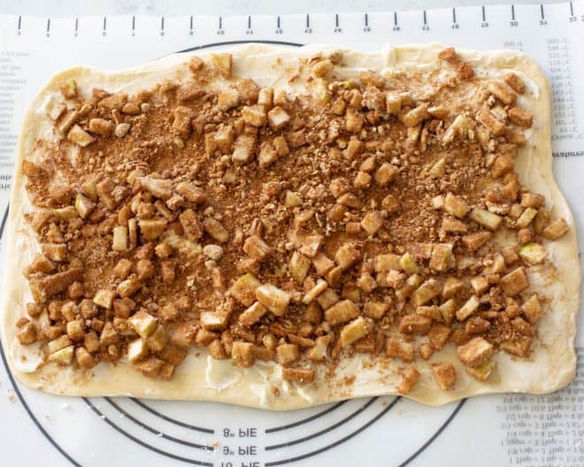 dough with apples and cinnamon