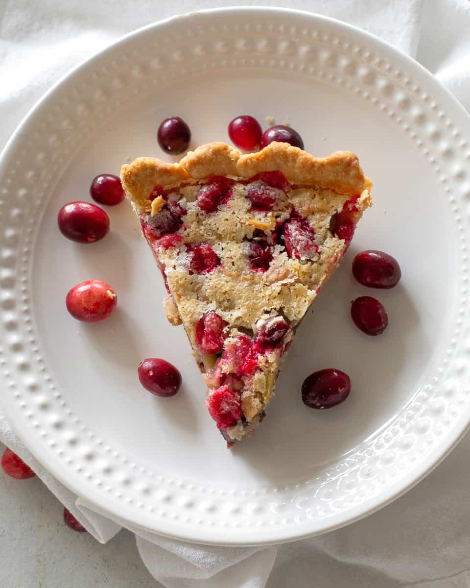 Cranberry chocolate pie slice