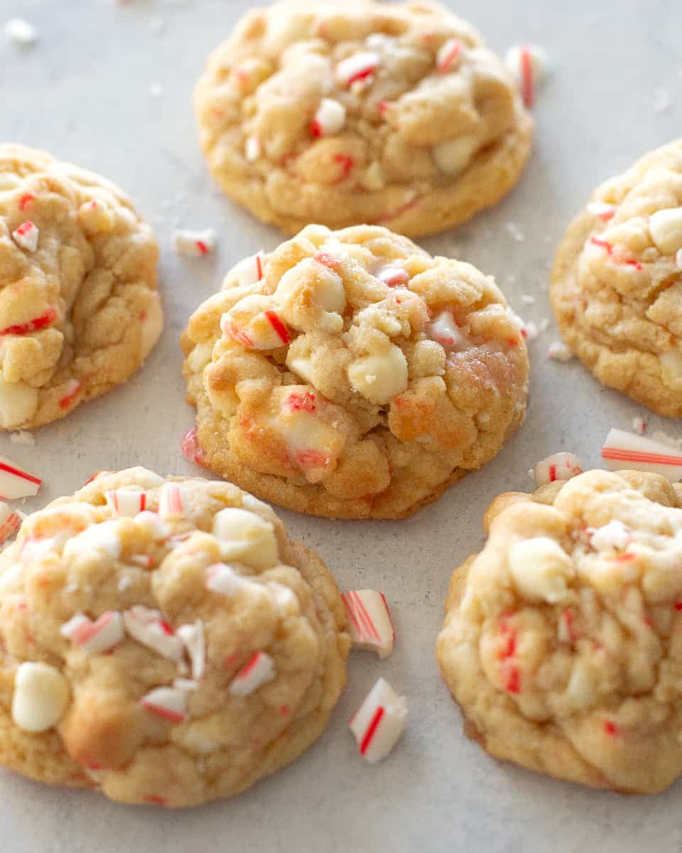 white chocolate candy cane cookies