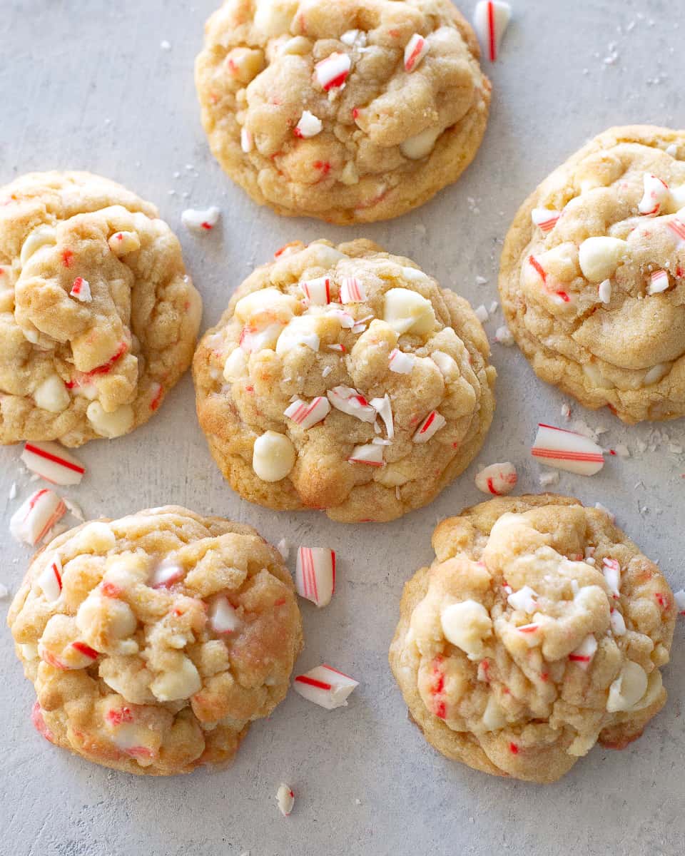 white chocolate candy cane cookies