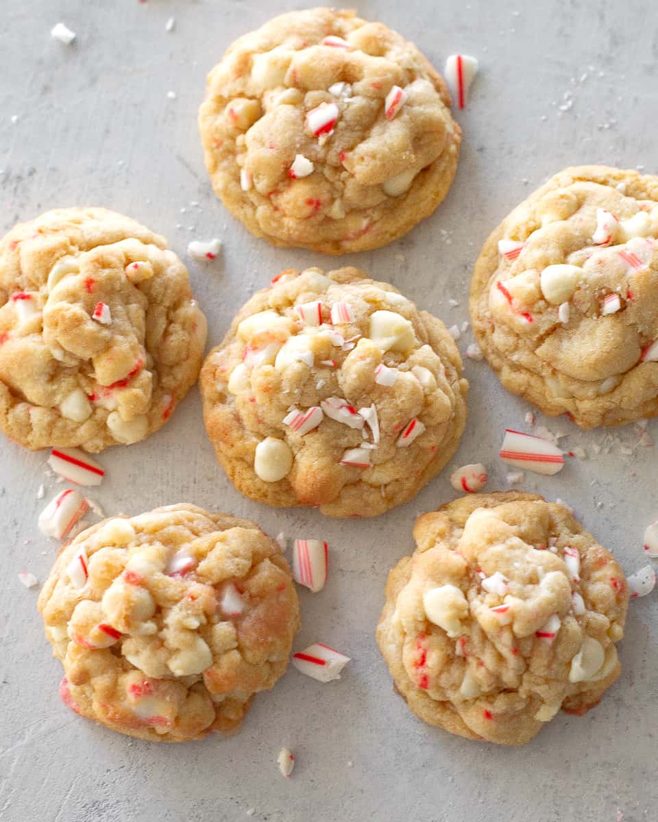 white chocolate candy cane cookies