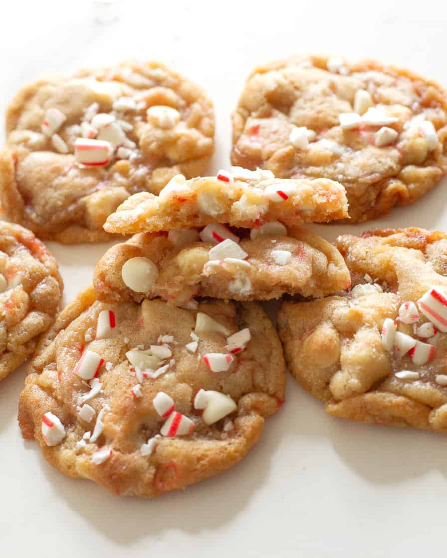 white chocolate candy cane cookies