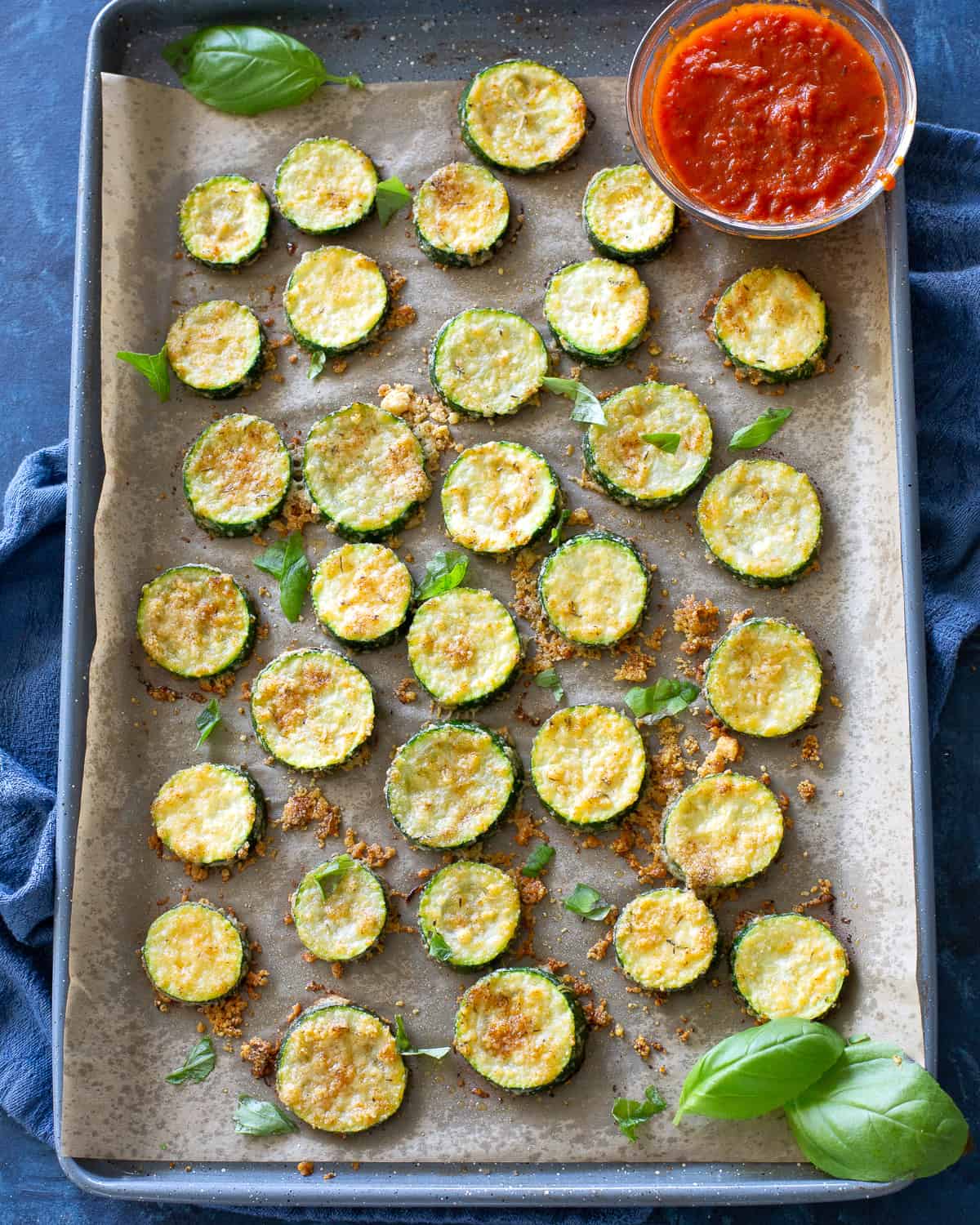 Zucchini Parmesan with marinara