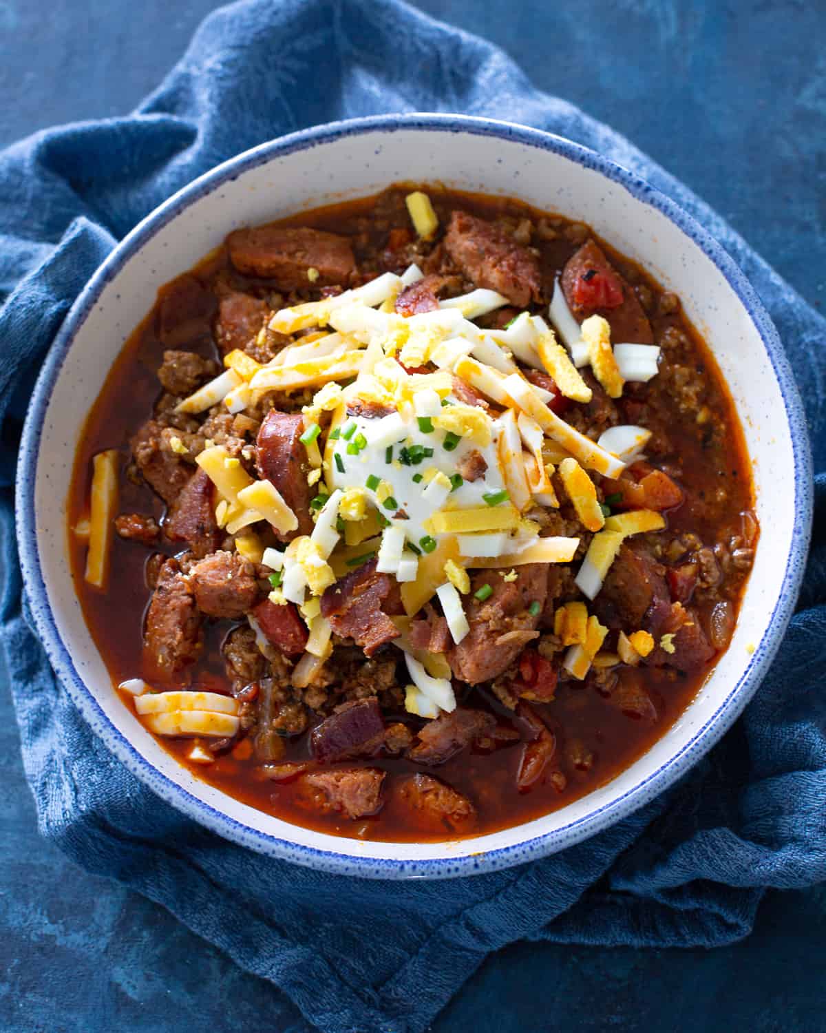 keto chili in a bowl