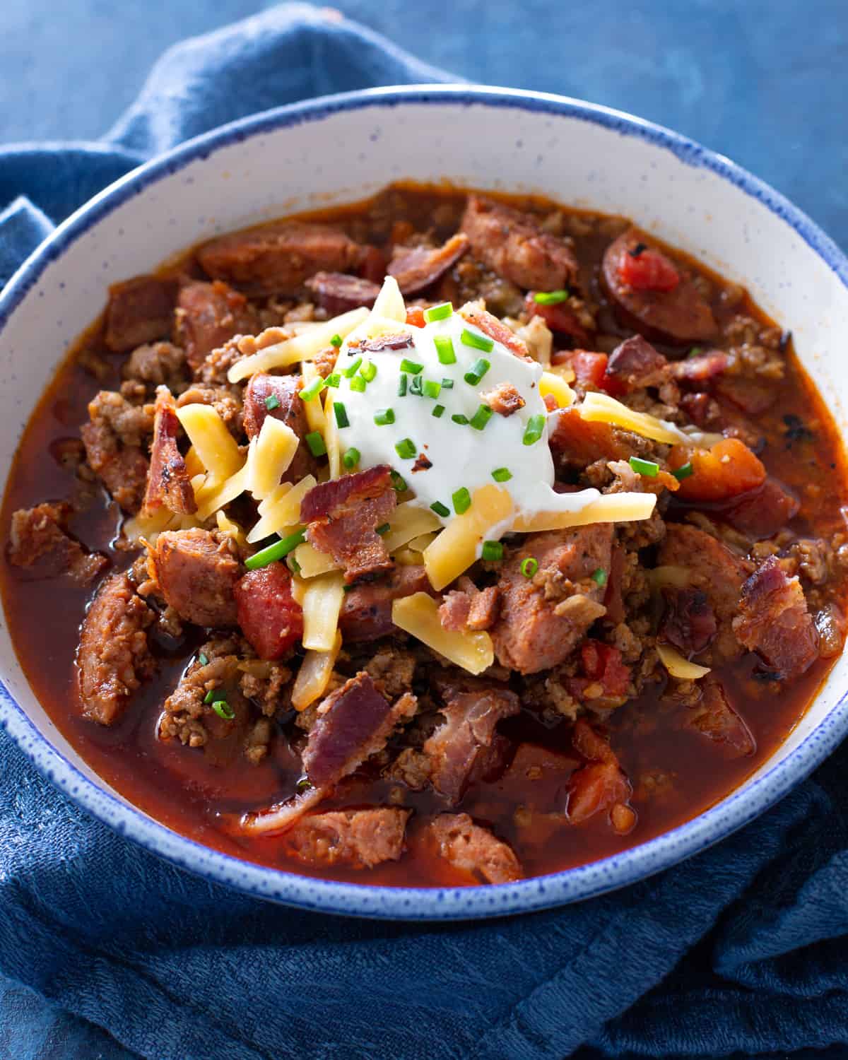 keto chili in a bowl