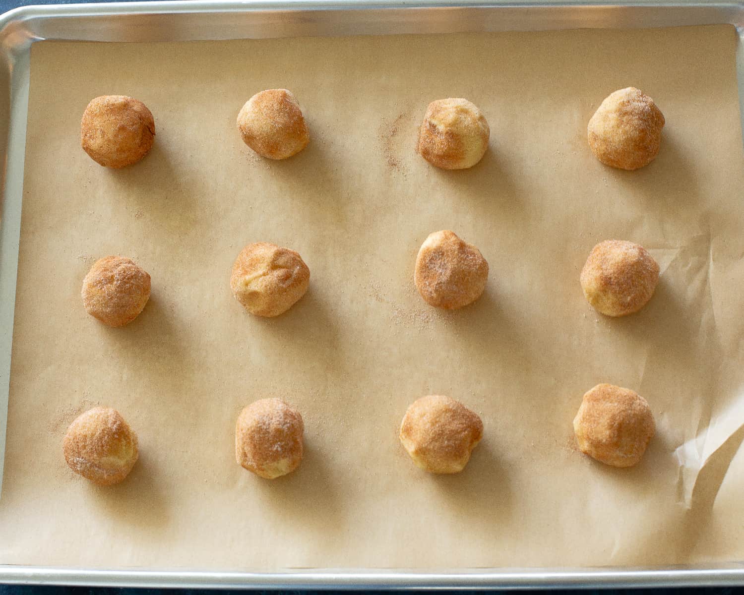 cookie dough on a baking sheet
