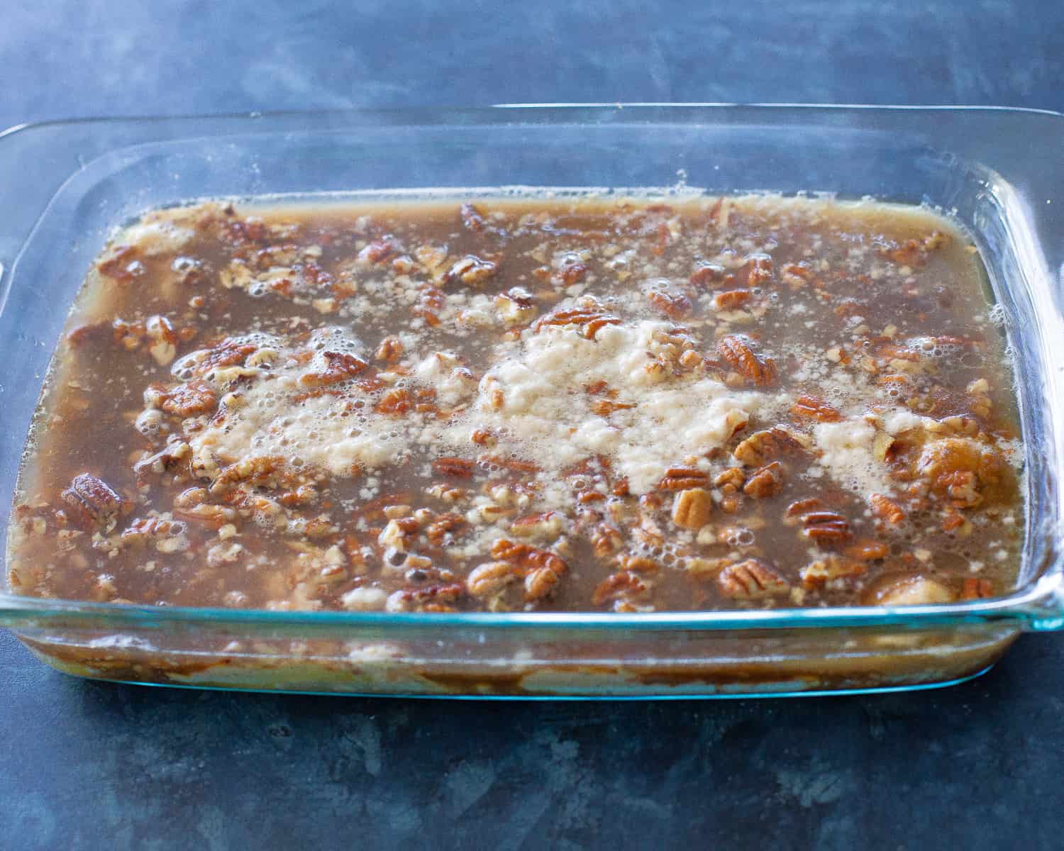 brown sugar and pecans with water